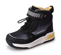 UOVO Boys Waterproof Winter Boots Mid-Calf Non-Slip Hiking Boots Kids Walking Shoes Black Size 3UK(35EU) Big Kids
