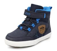 UOVO Boys Winter Boots Kids Trainers Water Resistant Mid-top Walking Shoes Fleece Lining Blue Size 2 UK Little Kid