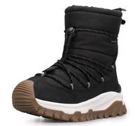 UOVO Boys Winter Boots Waterproof Outdoor Walking Shoes Warm Mid-Cut Ankle Boots Graphene Lining Slip-Resistant Easy On Black School Winter Shoes Black Size UK 2-6.5 EU 34-40