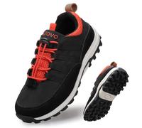 UOVO Non-Slip Quick Lace Boys Outdoor Trainers for School & Play, Breathable Upper, Reinforced Toe, Kids Walking Shoes, Ages 7-14, Black 4UK 37EU