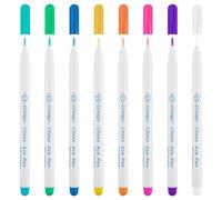 Uoww 8pcs Water Erasable Fabric Marking Pens, Water Soluble Pen, Auto-Vanishing Ink Trick Marker for Quilting, Sewing, DIY Cross Stitch, Dressmaking, 8 Color Temporary Fabric Marker