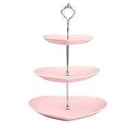 uoXHFdh European Ceramic Three-layer Creative Fruit Plate Candy Biscuit Dessert Stand Cake Tray