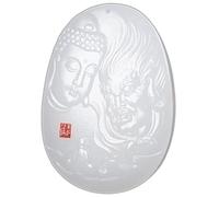 uoXHFdh Fine Polishing Pure Natural Hand Carved Afghanistan White Jade Between thoughts good evil Necklace Pendant