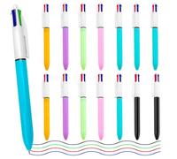 Uoxmiy 14 Pcs Multi Colour Pen, 4-in-1 Multicoloured Pen, 4 Colour 1.0mm Press Ballpoint Pens All In One for Office Home School Supplies