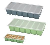 Uoxmiy 2 Pack Silicone Freezer Moulds, Reusable 12 100 ml Soup Freezer Containers for Storing and Freezing Soup Broth Sauces Butter (Green & Blue)