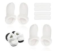 Uoxmiy 2 Pairs Insoles for Crocs Clogs Replacement 240mm Fluffy Fur Lined for Crocs, Winter Clogs Liner with Shoelace Cover, Short Plush Insert Lining Shoe Inner for Clogs Removable