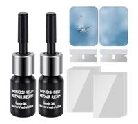 Uoxmiy 2 Pcs Car Windscreen Repair Kit, Car Glass Windscreen Chip Repair Kit, Automotive Windshield Tool for Fix Chips, Nano Glass Repair Fluid, Star Shaped Crack