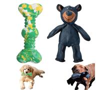 Uoxmiy 2pcs Indestructible Dog Chew Toy Bones Dog Toys for Tough Aggressive Chewers, Non-Toxic Rubber Long Lasting Durable Dog Toys Indestructible Interactive for Large Medium Small Dogs