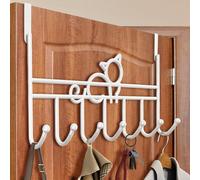 Uoxmiy 3 Pack Over The Door Hook, Rust Resistant Over Door Hanger for Clothes, Coat, Towel, Bag, Robe (White)