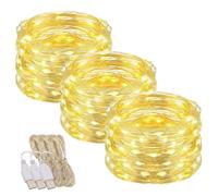 Uoxmiy 3 PCS Fairy Lights for Bedroom, 20m 200 LED USB Fairy Lights, Plug in Light String for Indoor, Christmas, Bedroom, Party, Wedding (Warm White)