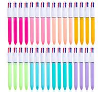 Uoxmiy 32 Pcs Multicoloured Pen 4 In 1 Mixed Multi Coloured Pens All in One Include Red Green Blue Black Refills Retractable Clicky Ballpoint 1.0mm Ink Multi Colour Pen for School Office