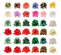 Uoxmiy 36pcs Large Christmas Pull Bows for Gift Wrapping Accessories,Mixed Color Gift Bows Ribbon for Christmas Party Birthday Party Decorations Wedding Cars