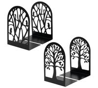 Uoxmiy 4 Pack Bookends for Shelves Bookends for Shelves Tree-shaped Book Stopper,Heavy Duty Book Ends for Shelves Student Bookworms Gift Home Office Library Bookshelf Decorations