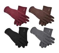 Uoxmiy 4 Pairs Ladies Gloves Thermal, Thermal Gloves Womens Touchscreen, Windproof Warmer for Outdoor Cycling, Skiing, Mountaineering, Hiking, Running And Exercising