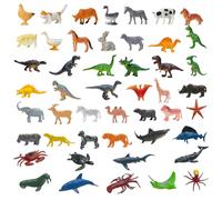 Uoxmiy 48 PCS Animal Figures Animals Toys for Kids Plastic Realistic Farm Toys,Poultry Sea Creatures, Dinosaurs Zoo Jungle and Wild,Educational Toy Christmas Birthday Gifts