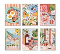 Uoxmiy 6 Pack Paint by Numbers for Adults Without Frame DIY Art Club Paint by Numbers Kits on Canvas Include Watercolour Cocktails Flowers and More for Home Office 9.8x13.8 Inch