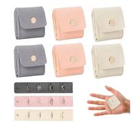 Uoxmiy 6PCS Mini Travel Jewelry Bag Mini Travel Jewelry Roll Bag with Buckle Portable Foldable Ornaments Nags and Pouches Ring Pouch Waterproof Organiser Pouch for Travel Essentials Ring Earring