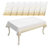 Uoxmiy 7PCS Disposable Tablecloths White Table Cloth Party 274x137cm Rectangle Cloth Large Waterproof for Weddings Birthday Dining Outdoor Camping Halloween & Theme Events Party