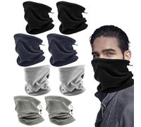 Uoxmiy 8 Pack Neck Warmer, Running Snood, Multifunctional Elastic Football Snood with Drawstring Design, Windproof and Warm for Sports Cycling Hiking