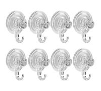 Uoxmiy 8 Pack Suction Hooks,Reusable Waterproof Plastic Suction Cup Hooks Strong Vacuum Heavy Duty Sucker Up to 3kg for Bathroom Window Kitchen Front Door Hanging Xmas Wreath