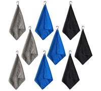 Uoxmiy 9 Pcs Golf Towel Golfs Towels for Golf Bags Durable Cleaning Golfs Accessories with Clip Absorbent Microfiber Quick-Dry Cleaning for Fitness Sport Outdoor Yoga 3 Colors(30×30cm)