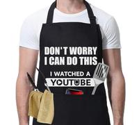 Uoxmiy Funny Apron,Waterproof Printed Funny Aprons for Men with 3 Large Pockets,Adjustable Mens Apron for BBQ Kitchen Restaurant Coffee House