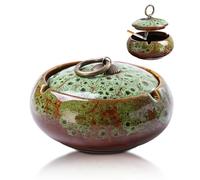 UOY Ceramic Ashtray with Lid, Windproof Ashtray, Ceramic Storm Ashtray, Outdoor Ashtray