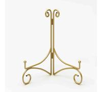 UoYeet Gold Metal Easel Plate Stand, Decorative Iron Plate Holder for Picture Farme, Photo, Coolbook, Card, Platter, Decorative Plate, 10-inch, 1-Pack