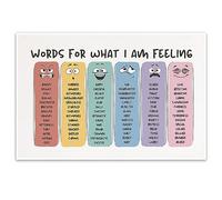 uoyien Feelings Vocabulary Poster, Words For My Fellings Chart, Emotional Self Regulation Education, Social Emotional Learning, SEL, Calming Corner Classroom children's room decoration 12X16 inch