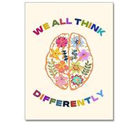 uoyien Growth Mindset Mental Health Posters Classroom Counseling Room Therapy Wall Decor Affirmations Quotes Canvas Wall Art Kids Special Educational Brain Neurodiversity Prints 12x16in Unframed