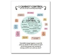 uoyien Growth Mindset Mental Health Posters I Cannot Control and I Can Control Positive Affirmations Charts Canvas Wall Art Kids Educational Prints For Calming Corner Decorations Unframed 12x16in