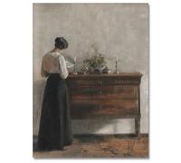 uoyien Vintage Danish Canvas Wall Art Famous Artwork Woman Reading Portrait Oil Painting Dark Academia Aesthetic Print 19th Century Antique Poster Retro Gallery Home Decor 24x36in Unframed