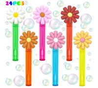 uoyoi Groovy Party Favors,24Pcs Retro Hippie Daisy Bubble Wand for Groovy Birthday Party Supplies,Classroom Prizes Pinata Goodie Bag Stuffers Gifts