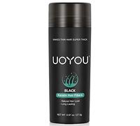 UOYOU BLACK Hair Fibres for Thinning Hair 27.5g Bottle | Undetectable & Natural Keratin Hair Fibers Concealer for Hair Loss for Men and Women | Hair Building Fibres Powder [BLACK]