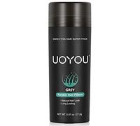 UOYOU GREY Hair Fibres for Thinning Hair 27.5g Bottle | Undetectable & Natural Keratin Hair Fibers Concealer for Hair Loss for Men and Women | Hair Building Fibres Powder [GREY]