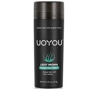 UOYOU LIGHT BROWN Hair Fibres for Thinning Hair 27.5g Bottle | Undetectable & Natural Keratin Hair Fibers Concealer for Hair Loss for Men and Women | Hair Building Fibres Powder [LIGHT BROWN]