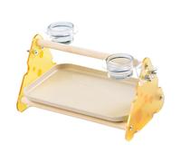 Uozonit Bird Training Stand | Parrot Playground Gym with Feeder Cups,Desktop Playstand Cage Toy for Finches Lovebirds Parrots Conures Budgies