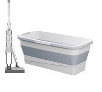 Uozonit Collapsible Mop Bucket, Collapsible Silicone Cleaning Mop Bucket | Rectangular Practical Silicone Cleaning Bucket for Camping, Bathroom, Patio, Kitchen, Garden