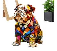 Uozonit Cute Animal Lamp | Dog Theme LED Art Lamp | Stained Resin Bedside Nightlight Tabletop Decor for Reading Camping Hotel Living Room Bathroom