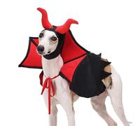 Uozonit Dog Cape Costume - Cat Vampire Devil Cloak and Hat,Witch Clothes for Small Medium Dogs Cats Puppy, Devil Costume for Pet Cosplay