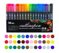 Uozonit Double Lines Outline Pens, 8/12/24/36 Pieces Metal-lic Outline Markers Pens, Double Lines Glitter Gel Outline Pen Set, Super Squiggles Outline Pens for Scrapbooking Gift card Writing,