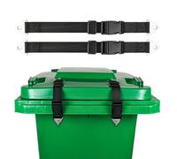 Uozonit Garbage Can Locks for Animals - Adjustable Garbage Can Lid Locks | Reusable Straps 30-50 Gallon Safety Lock for Kitchen Patio Raccoons Foxes Dogs Cats Kids