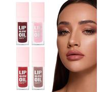 Uozonit Lip Gloss Set for Women,4-piece Long-Lasting Tinted Plumper,Christmas Lip Gloss | for Makeup Girls Women Summer Christmas Holiday Party