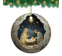 Uozonit Nativity Ornament,2D Acrylic Birth Of Jesus Decoration - Christmas Jesus Decorations for Tree,for Women Holiday Party Window Tree Wall Mantle Fireplace