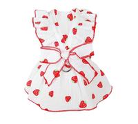 Uozonit Princess Dog Harness Dress, Cat Harness Dress | Floral Styles Girl Puppy Dress | Breathable Bowtie Dress with Drawstring Buckle for Small Dog Cat Girl Puppy