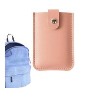 Uozonit Pull out credit card holder, lightweight, slim credit card holder with 6 compartments and light press stud, thin card holder for membership cards, ID cards, groove wallet, pink, 1