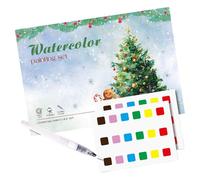 Uozonit Watercolor Workbook for Beginners Detailed Steps with Paint Set | Christmas Watercolor Workbook for Adults for Men Teens Women Home Travel Working Relaxing Party Classroom
