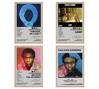 Uozylo Childish Gambino Poster Music Album Cover Posters for Room Aesthetic Set of 4 Dorm Wall Art Decor 8x12 inch Unframed
