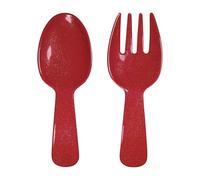 UP 2-Piece 10.75 Inch Melamine Salad Server Set: Twinkle Dust Design, Red, Formal, Salad Servers