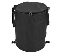 Up Camping Trash Can, Collapsible Garden Bag with Zippered Lid, Reusable Outdoor Up Yard Waste Leaf Bag, Large Capacity Portable Garden Garbage Container (Black)